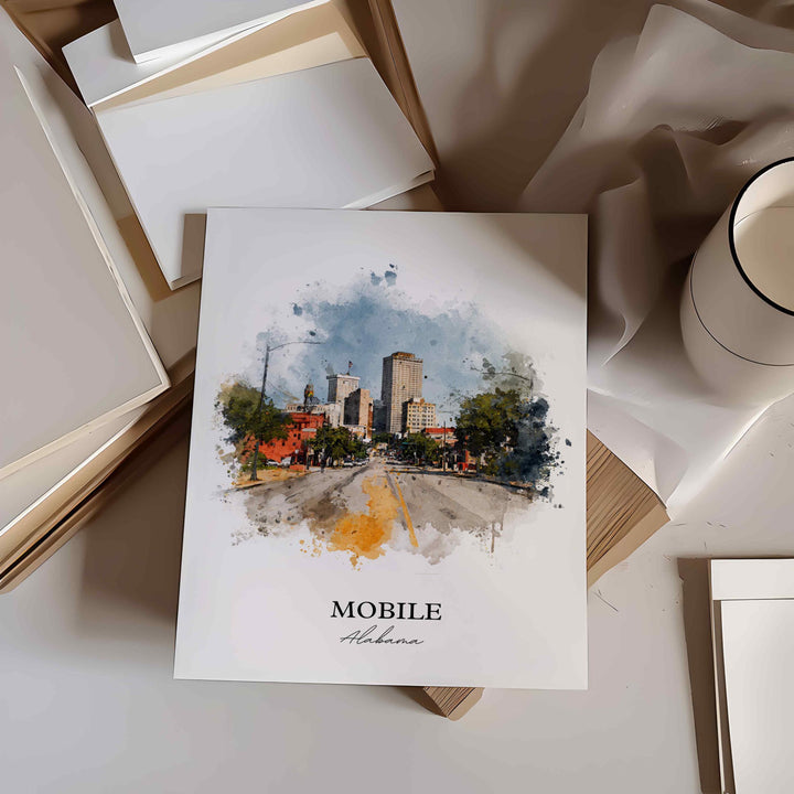 Mobile, Alabama – Watercolor Art Print