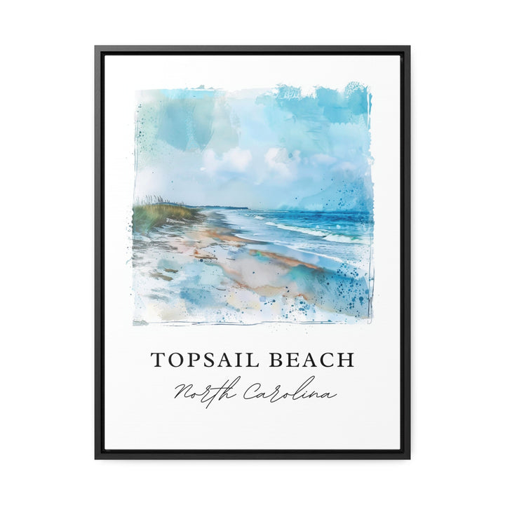 Topsail Beach NC Art, Topsail Beach Print, Pender County Watercolor Art, Wilmington NC Gift,