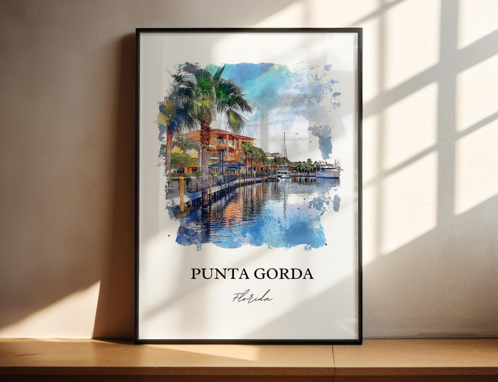 Punta Gorda Wall Art, Punta Gorda Print, Charlotte County Artwork, Punta Gorda Florida Gift, Travel Print, Travel Poster, Housewarming Gift