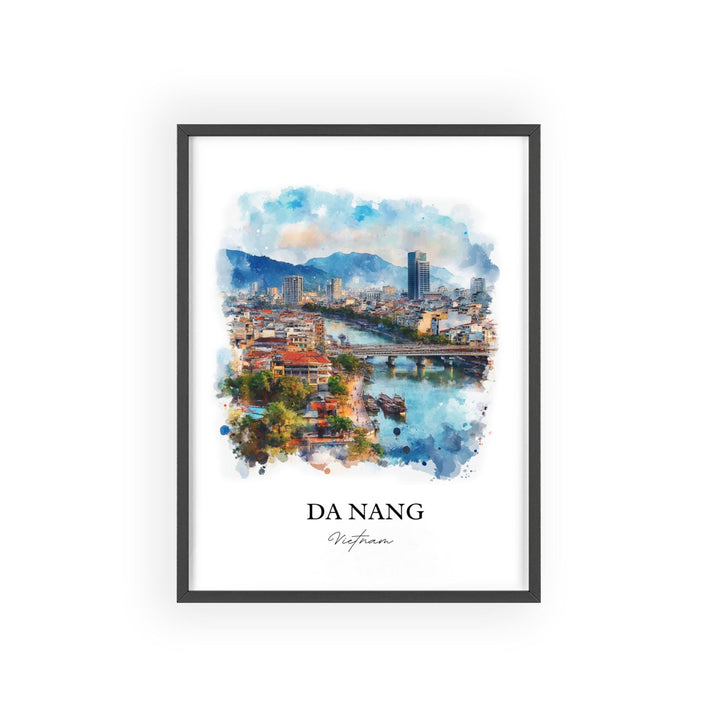 Da Nang Wall Art, Vietnam Print, Vietnam Watercolor Art, Da Nang Vietnam Gift, Travel Print, Travel Poster, Housewarming Gift