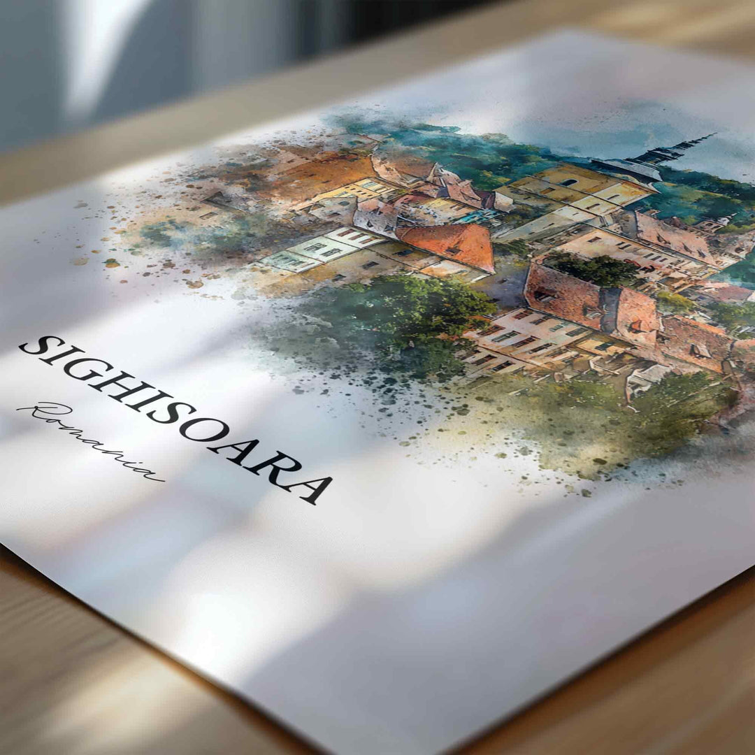 Sighisoara, Romania – Watercolor Art Print