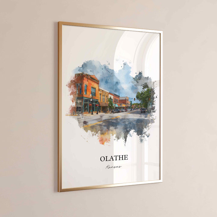 Olathe, Kansas Wall Art, Olathe Print, Olathe KS Watercolor Art, Olathe Gift, Travel Print, Travel Poster, Housewarming Gift