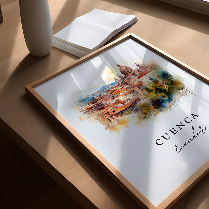 Cuenca Ecuador art - Ecuador, Cuenca poster print, Cuenca Ecuador Wedding gift, Birthday present, Custom Text, Perfect Gift