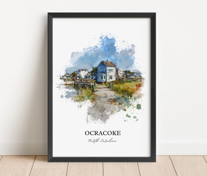 Ocracoke, North Carolina – Watercolor Art Print