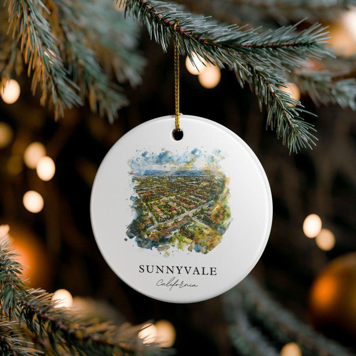Sunnyvale Ornament: Unique Sunnyvale California Souvenir, Sunnyvale Xmas Decor, and Authentic Santa Clara Valley Gift
