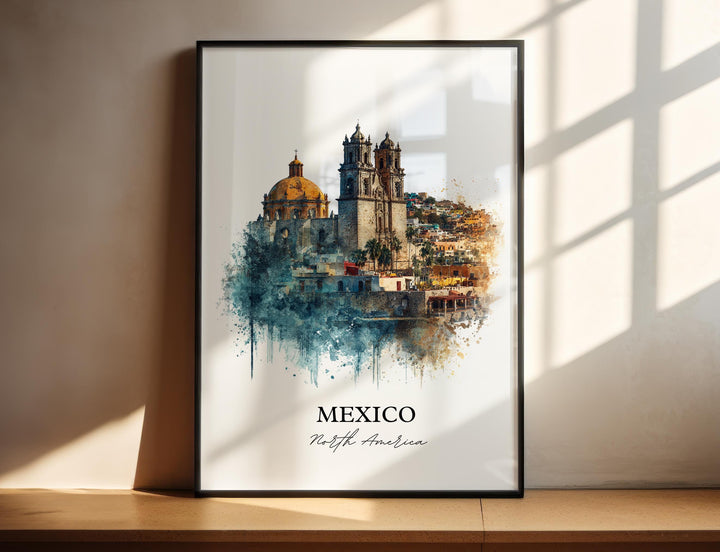 Mexico Wall Art, Mexico Print, Mexico Watercolor, Mexico Gift, Travel Print, Travel Poster, Housewarming Gift