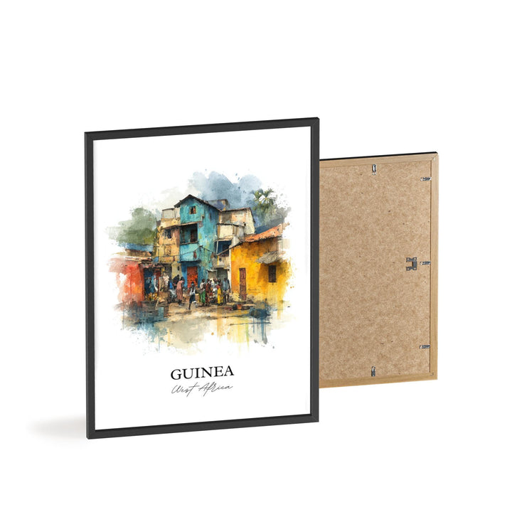 Guinea Wall Art, West Africa Print, Guinea Watercolor Art, Guinea Gift, Travel Print, Travel Poster, Housewarming Gift