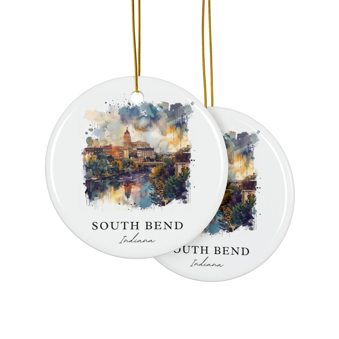 South Bend IN Ornament: Unique South Bend Souvenir, South Bend Decor, and Notre Dame University Christmas Gift