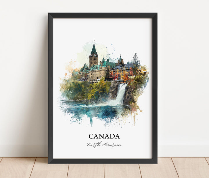 Canada Wall Art, Canada Print, Canada Watercolor Art, Canada Country Gift, Travel Print, Travel Poster, Housewarming Gift