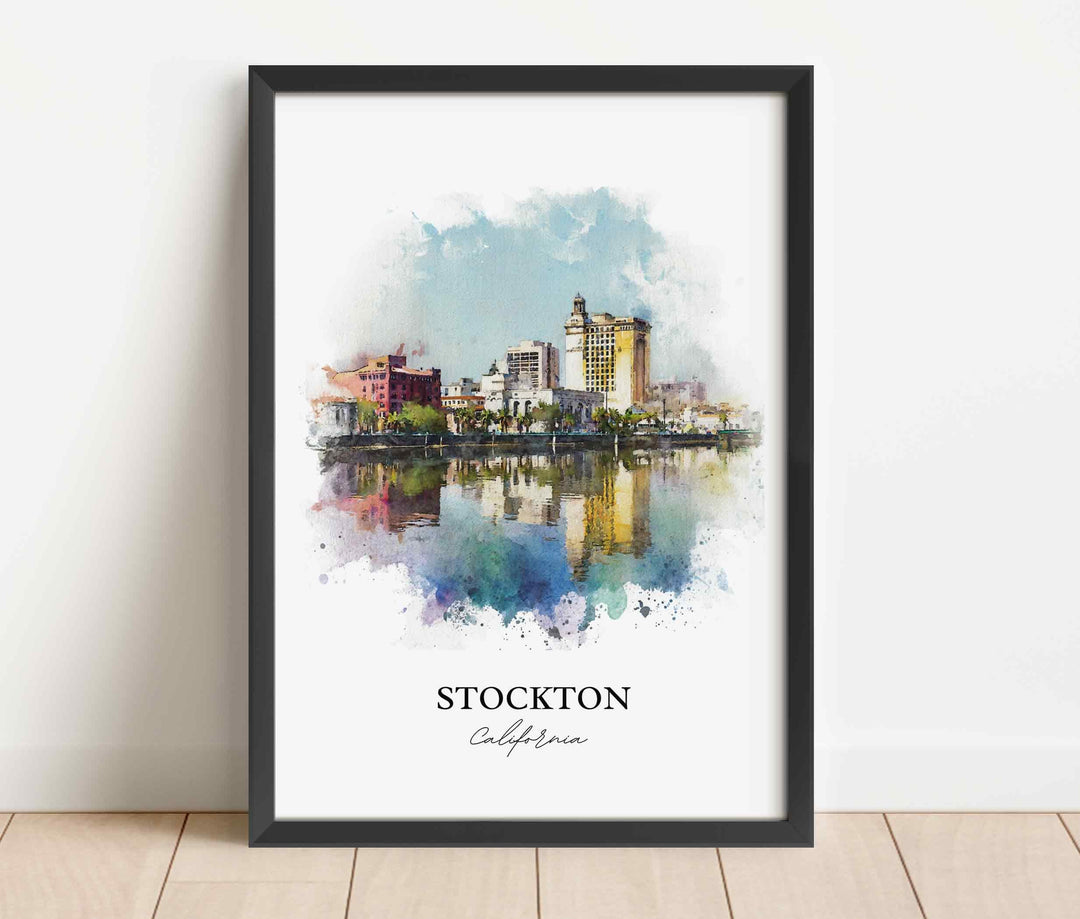 Stockton, California – Watercolor Art Print