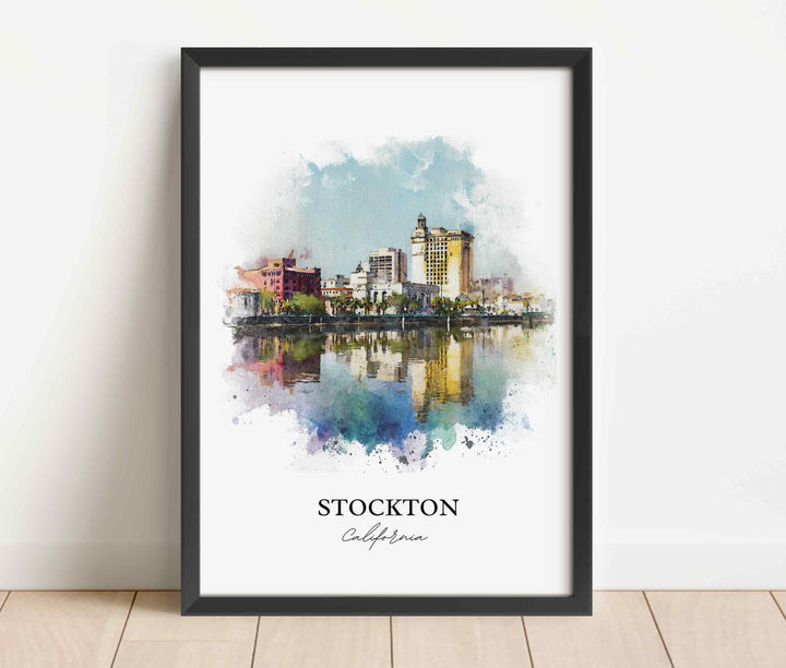 Stockton, California – Watercolor Art Print