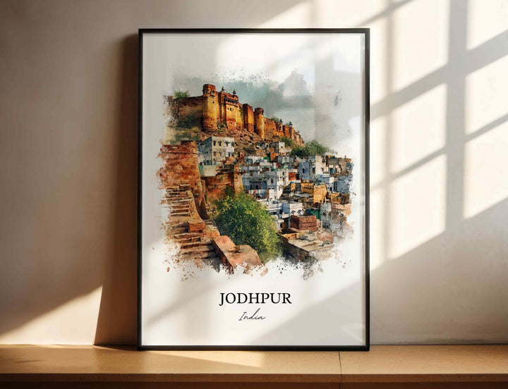 Jodhpur, India – Watercolor Art Print