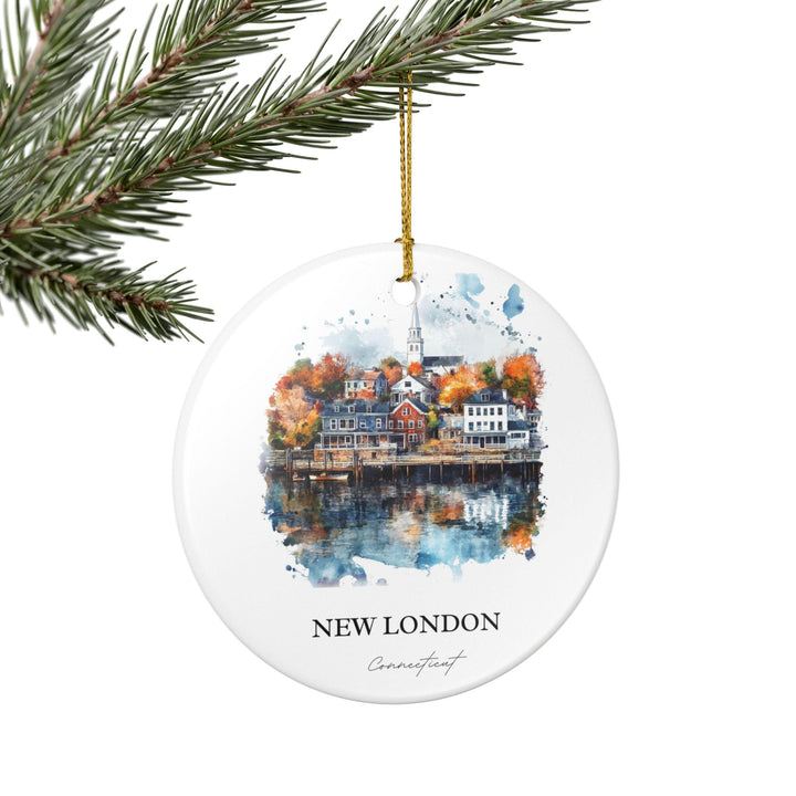 New London CT Ornament: Unique New London CT Souvenir, Connecticut Xmas Decor, and Authentic New London Gift