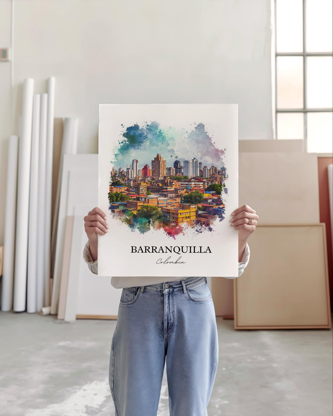 Barranquilla Wall Art, Colombia Print, Colombia Watercolor Art, Barranquilla Gift, Travel Print, Travel Poster, Housewarming Gift
