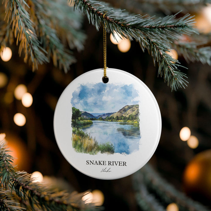 Snake River Ornament: Unique Snake River Idaho Souvenir, Snake River Xmas Decor, and Authentic Snake River Gift