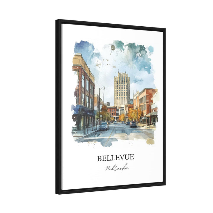 Bellevue NE Wall Art, Bellevue Nebraska Print, Nebraska Watercolor Art, Sarpy County Gift, Travel Print, Travel Poster, Housewarming Gift