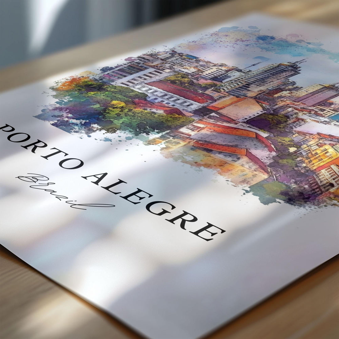 Porto Alegre, Brazil – Watercolor Art Print