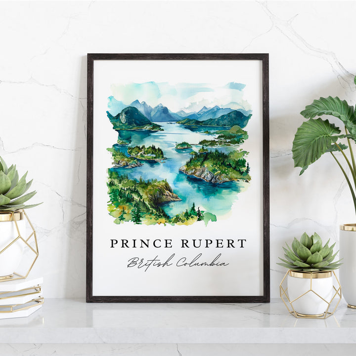 Prince Rupert BC wall art - British Columbia, Prince Rupert print, Wedding gift, Birthday present, Custom Text, Perfect Gift