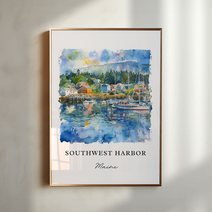 Southwest Harbor Maine Art, SW Harbor ME Print, Mount Desert Island, Hancock County ME Gift,