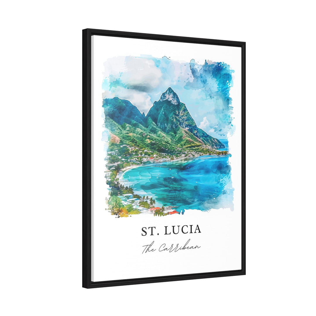 St. Lucia Wall Art, St. Lucia Print, St. Lucia Watercolor, Caribbean Island Gift,