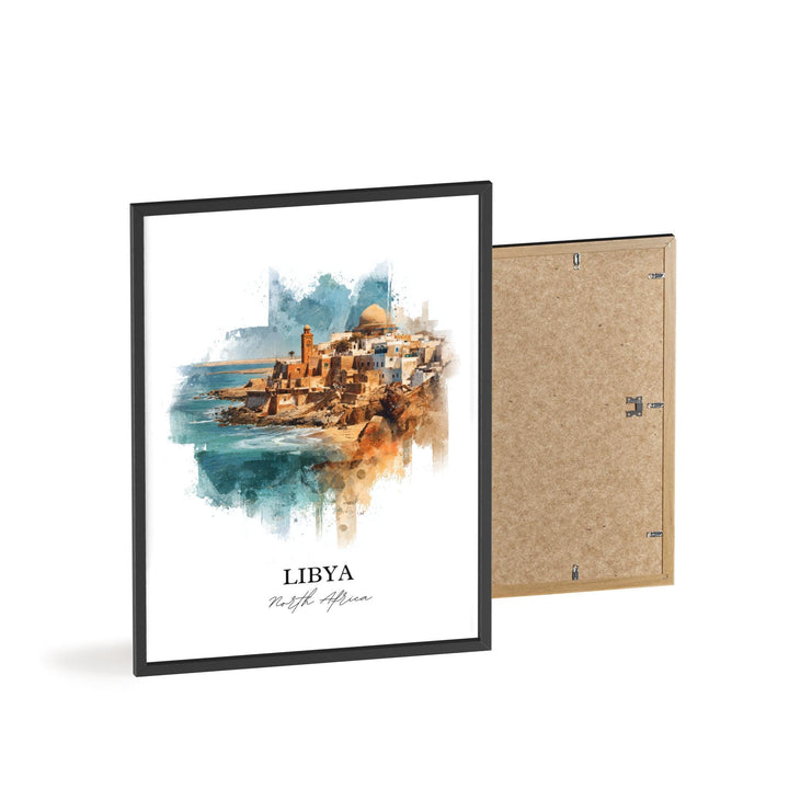 Libya Wall Art, Libya Print, Libya Watercolor Art, Northern Africa Gift, Travel Print, Travel Poster, Housewarming Gift