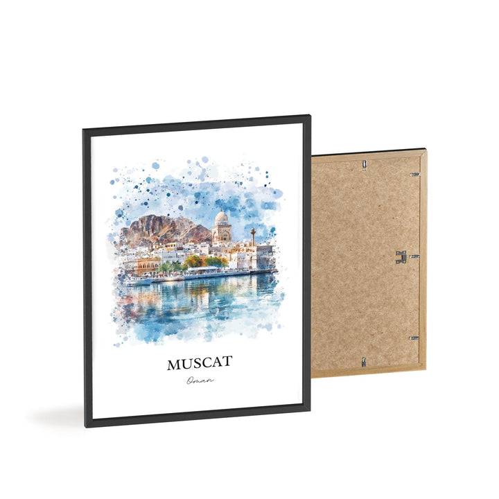 Muscat Oman Wall Art, Muscat Print, Oman Watercolor Art, Muscat Oman Gift, Travel Print, Travel Poster, Housewarming Gift