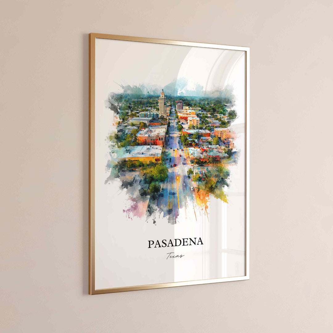 Pasadena, Texas – Watercolor Art Print