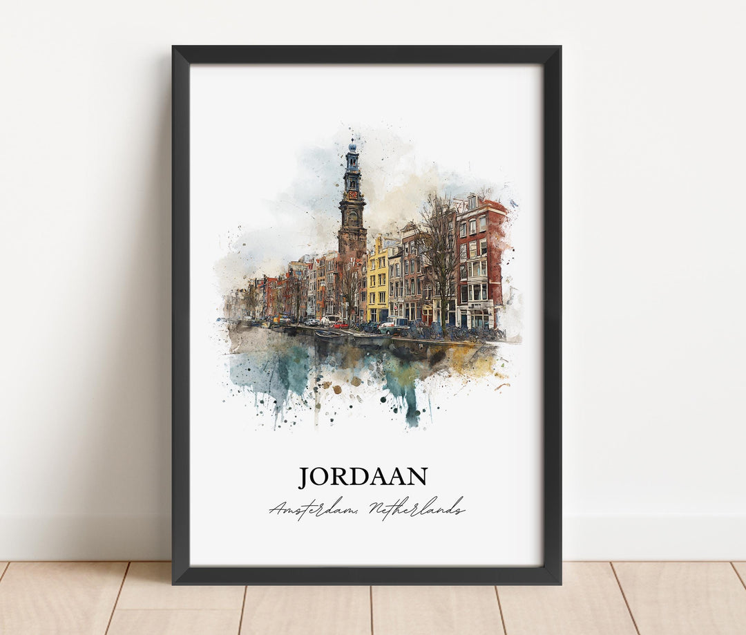 Jordaan Amsterdam Wall Art, Amsterdam Print, Amsterdam Art, Amsterdam NLD Gift, Netherlands Travel Print, Travel Poster, Housewarming Gift