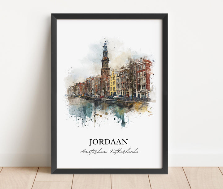 Jordaan Amsterdam Wall Art, Amsterdam Print, Amsterdam Art, Amsterdam NLD Gift, Netherlands Travel Print, Travel Poster, Housewarming Gift
