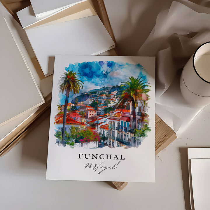 Funchal Wall Art, Portugal Print, Funchal Wall Art, Funchal Portugal Gift, Travel Print, Travel Poster, Travel Gift, Housewarming Gift