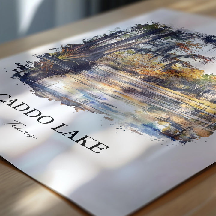 Caddo Lake Wall Art, Caddo Lake Print, Texas Watercolor Art, Caddo Lake Gift, Travel Print, Travel Poster, Housewarming Gift