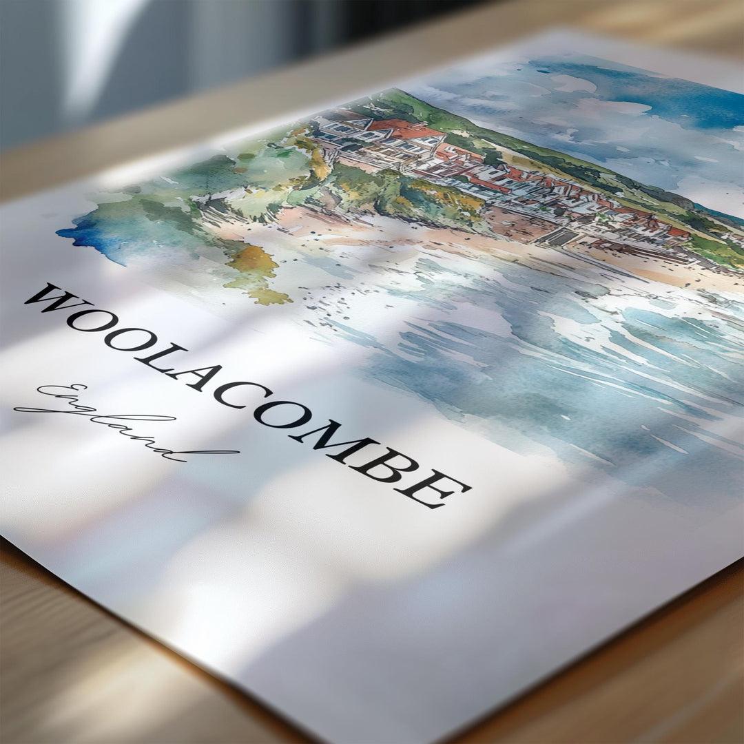 Woolacombe, England – Watercolor Art Print