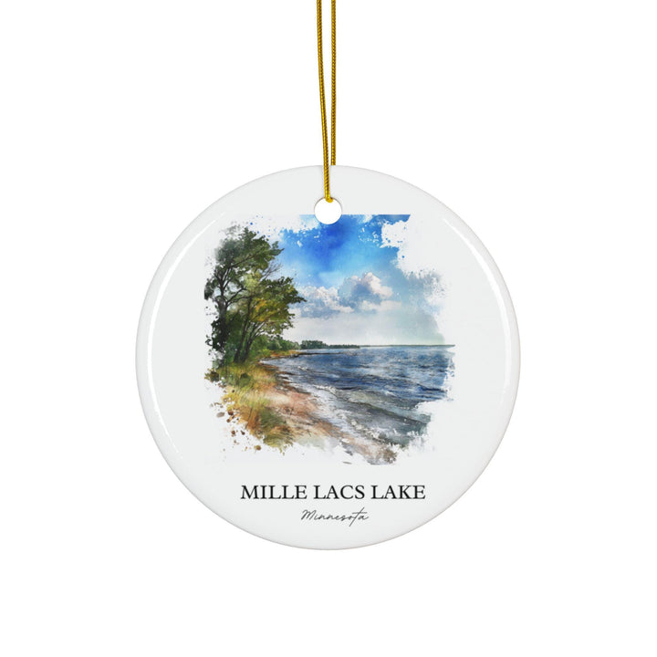 Millie Lacs Lake Ornament: Unique Minnesota Souvenir, Millie Lacs Lake Xmas Decor, and Authentic Millie Lacs Lake Gift