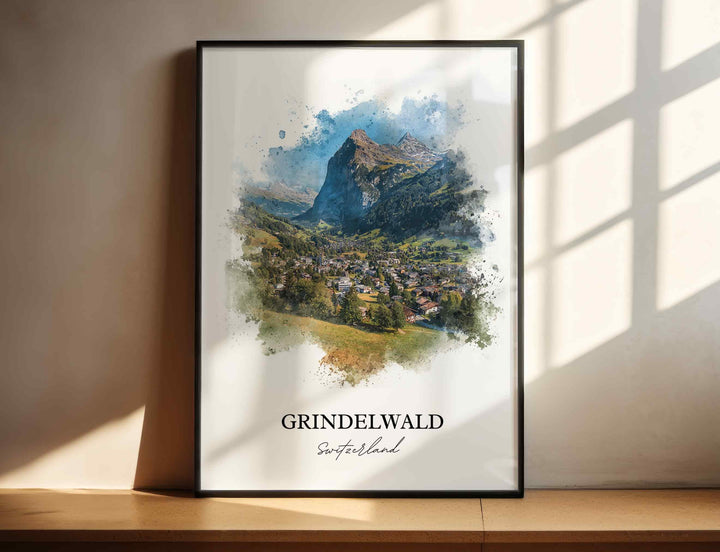 Grindelwald, Switzerland – Watercolor Art Print
