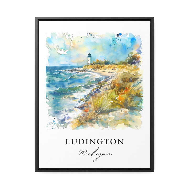 Ludington MI Wall Art, Ludington Print, Ludington Watercolor, Ludington Michigan Gift, Travel Poster, Housewarming Gift
