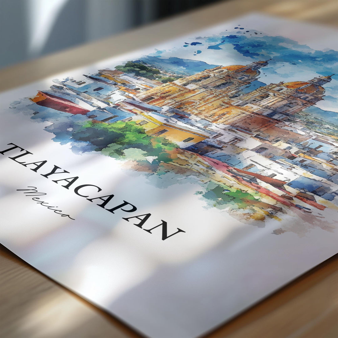 Tlayacapan Wall Art, Morelos State Print, Mexico Watercolor Art, Tlayacapan MX Gift, Travel Print, Travel Poster, Housewarming Gift