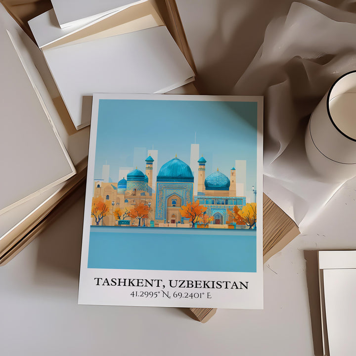 Tashkent Art, Tashkent Retro Travel Art, Uzbekistan Home Decor, Tashkent Gift, Uzbekistan Travel Art, Travel Prints, Housewarming Gift