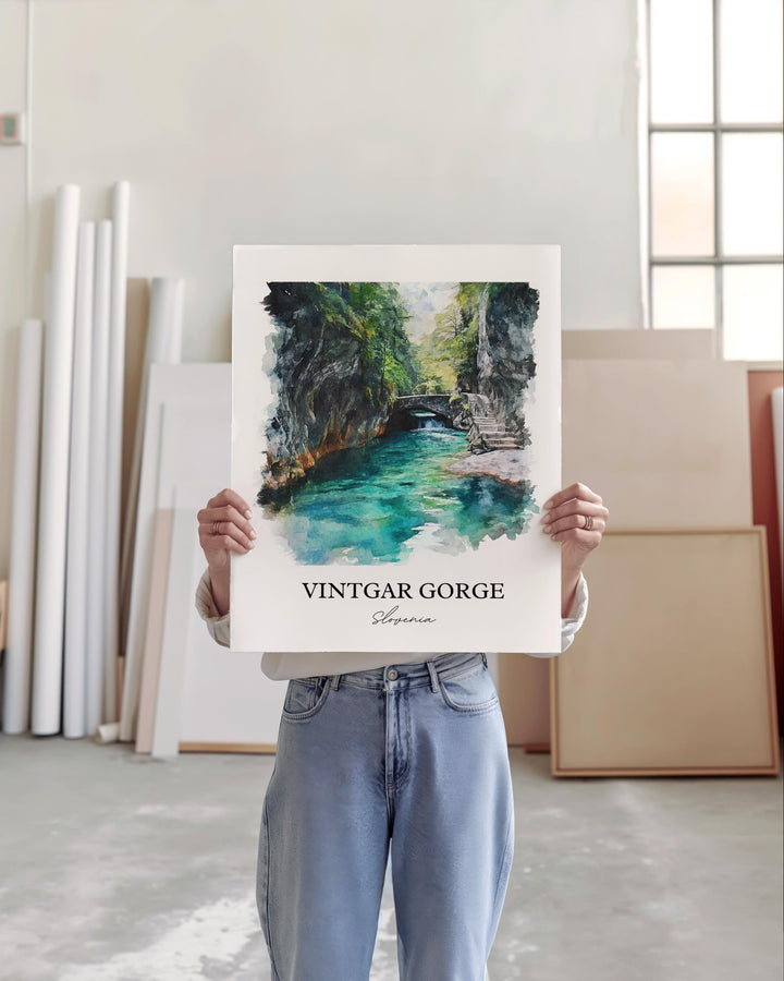 Vintgar Gorge, Slovenia – Watercolor Art Print