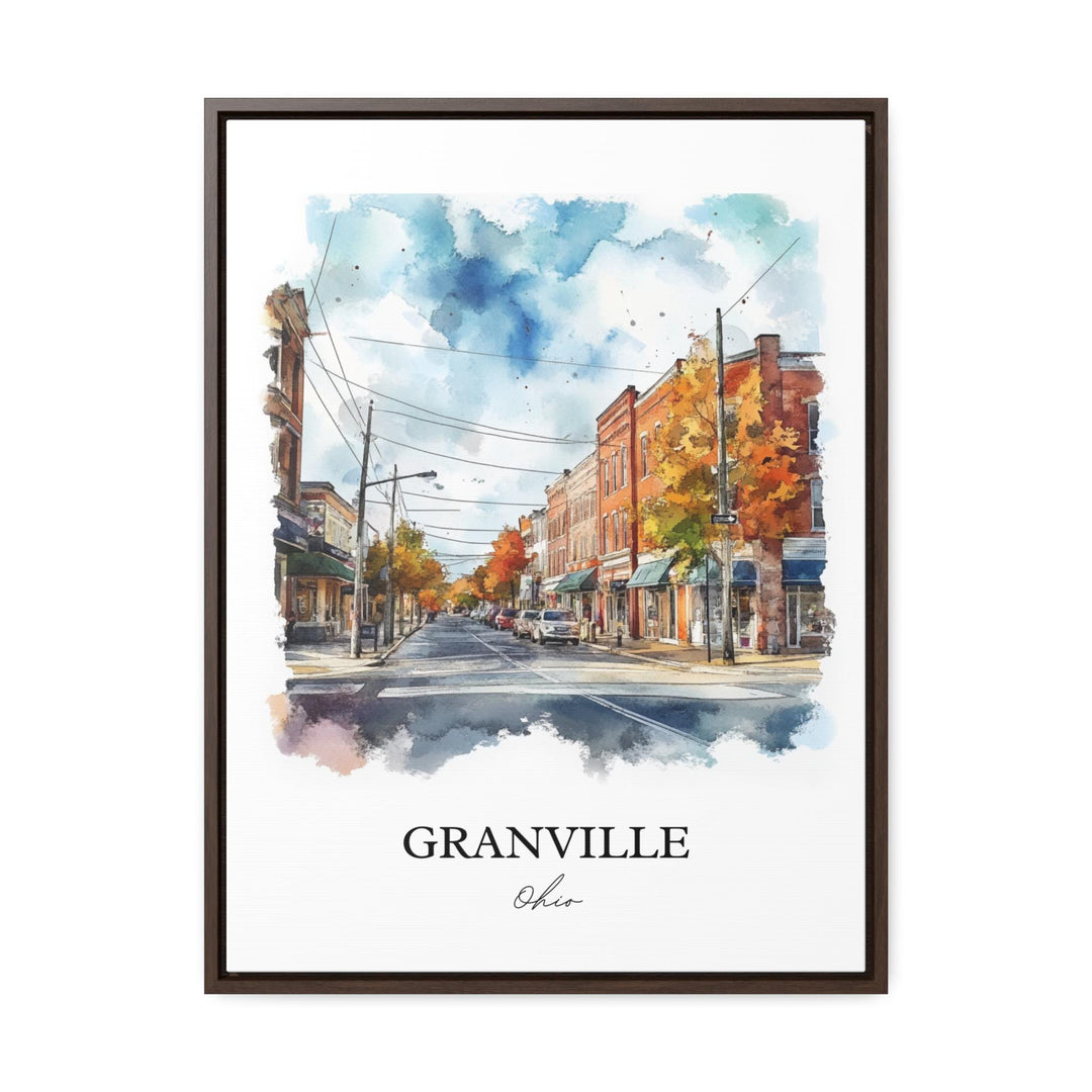 Granville OH Wall Art, Licking County Print, Ohio Watercolor Art, Granville Ohio Gift, Travel Print, Travel Poster, Housewarming Gift