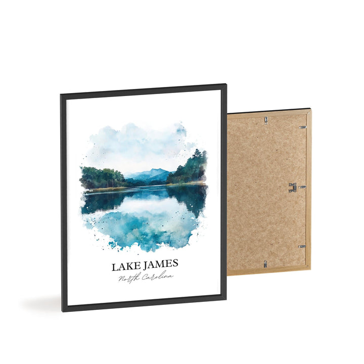 Lake James NC Wall Art, Lake James Print, North Carolina Watercolor Art, Lake James Gift, Travel Print, Travel Poster, Housewarming Gift