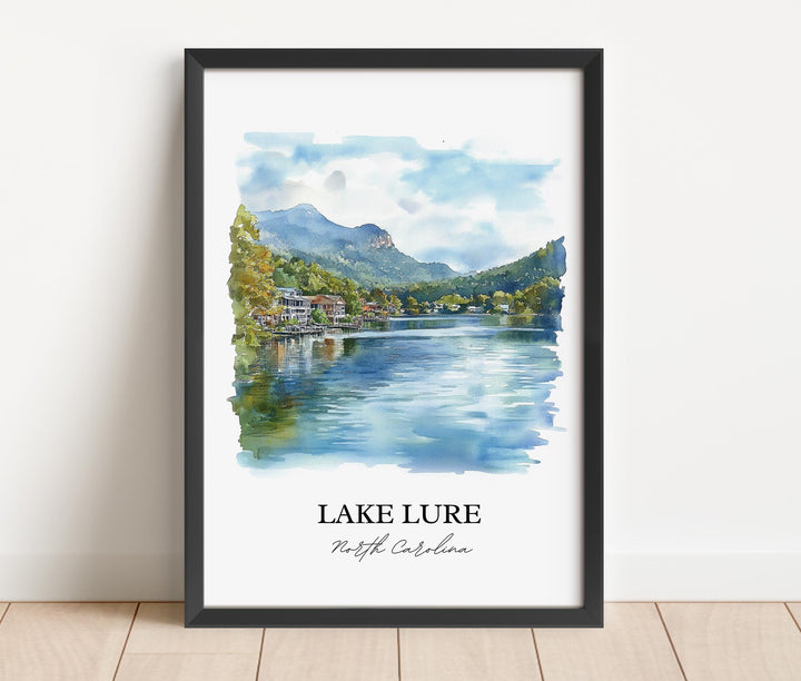 Lake Lure Wall Art, Rutherford County NC Print, North Carolina Artwork, Lake Lure NC Gift, Travel Print, Travel Poster, Housewarming Gift