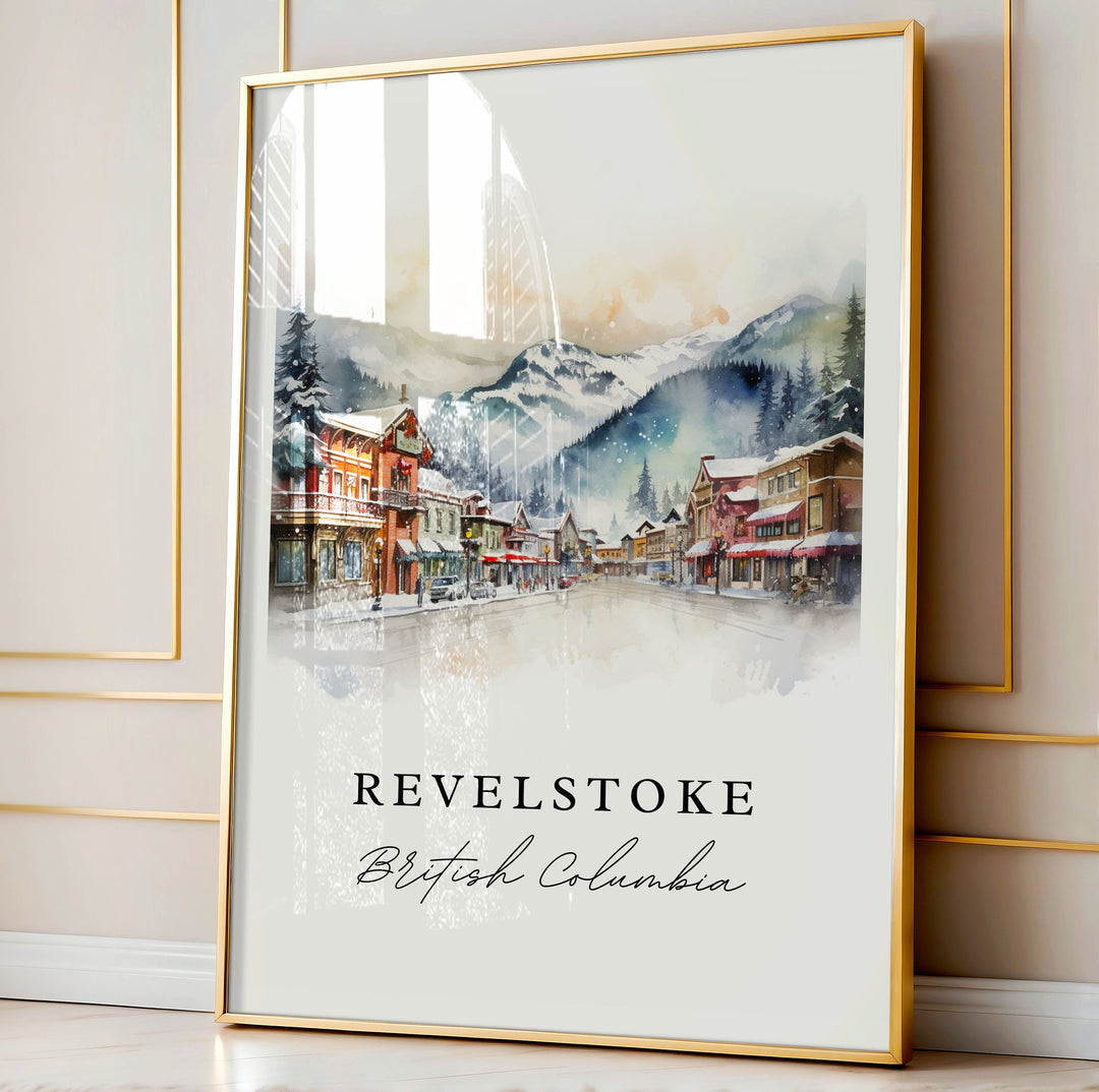 Revelstoke BC Canada wall art - British Columbia, Revelstoke poster print, Wedding gift, Birthday present, Custom Text, Perfect Gift