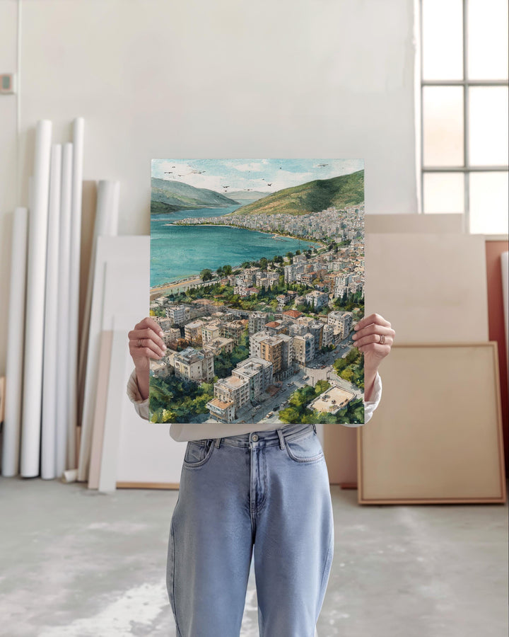 Sarandë, Albania – Watercolor Art Print