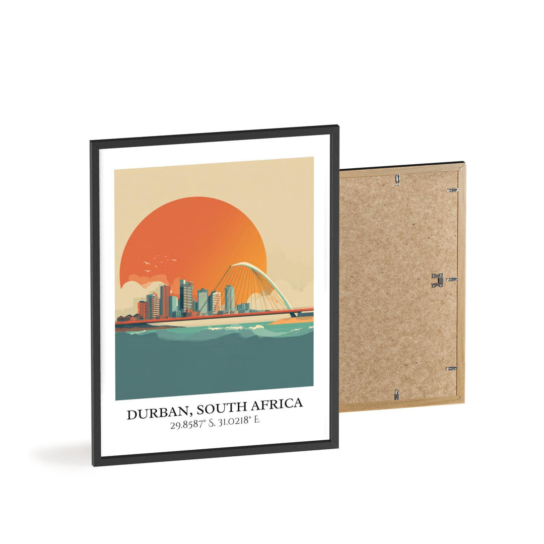 Durban Art, Durban Retro Travel Art, South Africa Home Decor, South Africa Gift, South Africa Travel Art, Travel Prints, Housewarming Gift
