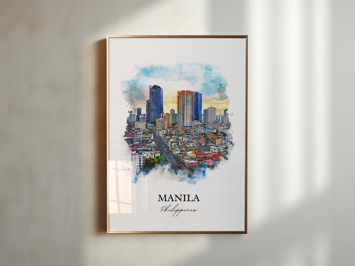Manila Wall Art, Manila Print, Philippines Watercolor Art, Manila Philippines Gift, Travel Print, Travel Poster, Housewarming Gift