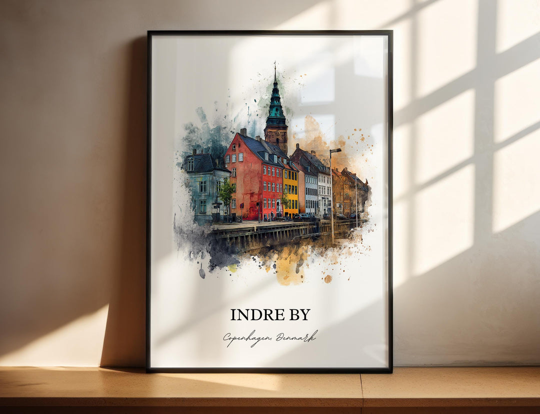 Indre By, Denmark – Watercolor Art Print