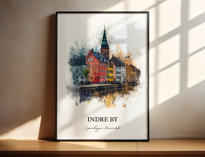 Indre By, Denmark – Watercolor Art Print