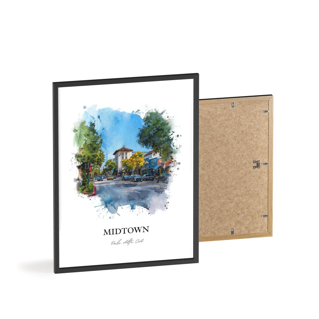 Palo Alto, California – Watercolor Art Print
