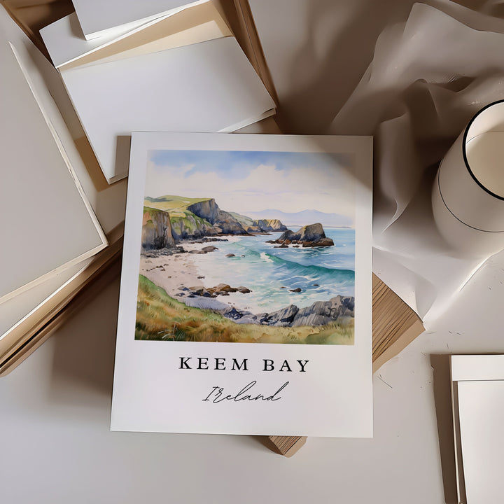 Keem Bay Ireland wall art - Ireland, Keem Bay poster print, Keem Bay Wedding gift, Birthday present, Custom Text, Perfect Gift