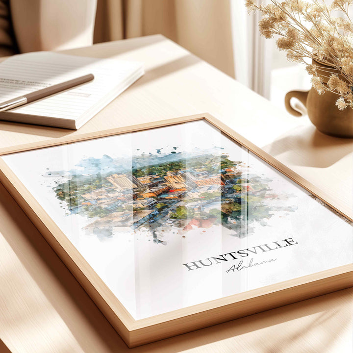 Huntsville, Alabama – Watercolor Art Print